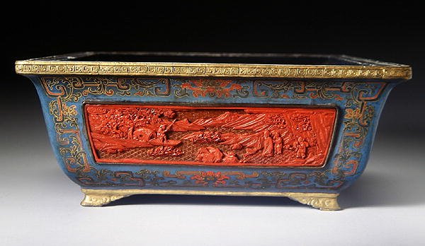 Jardiniere, Qianlong period (1736-95) (madeira lacada) (ver também 272176) de School Chinese