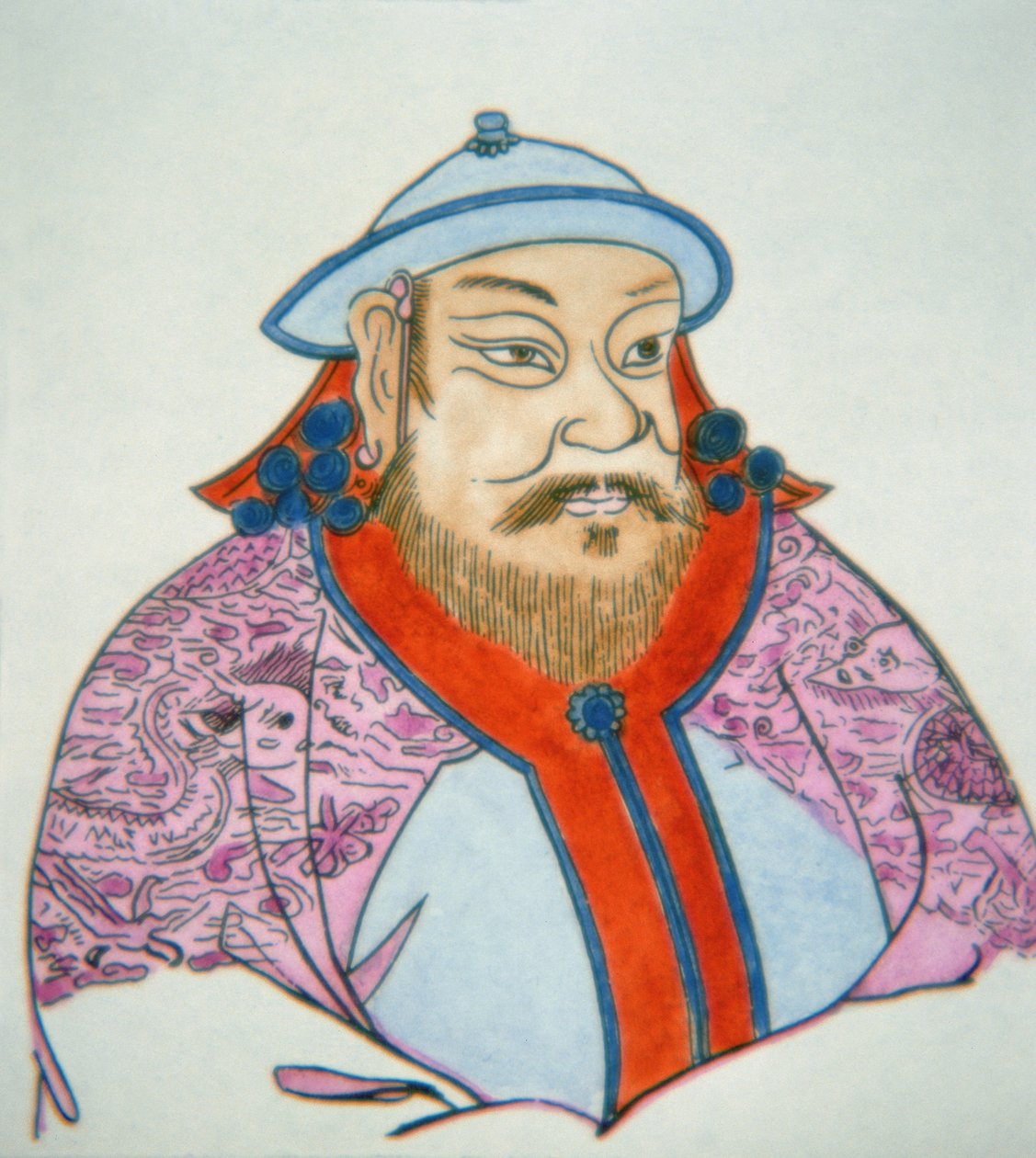 Kublai Khan (tinta colorida sobre papel) de School Chinese