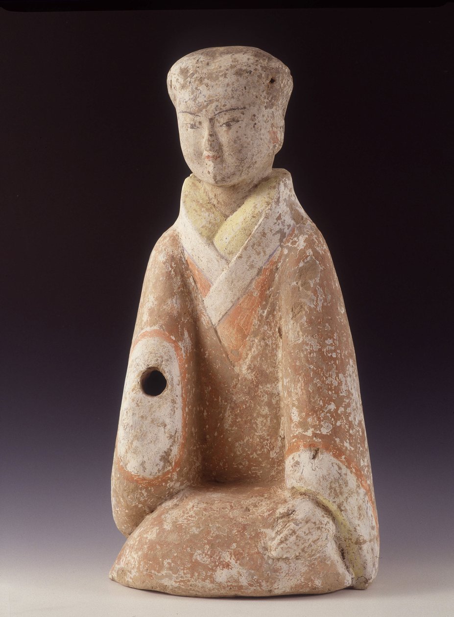 Senhora da Corte. China, era Han ocidental (206 AV - 220 AD), 60 cm H. Estatueta de Terracota. de School Chinese