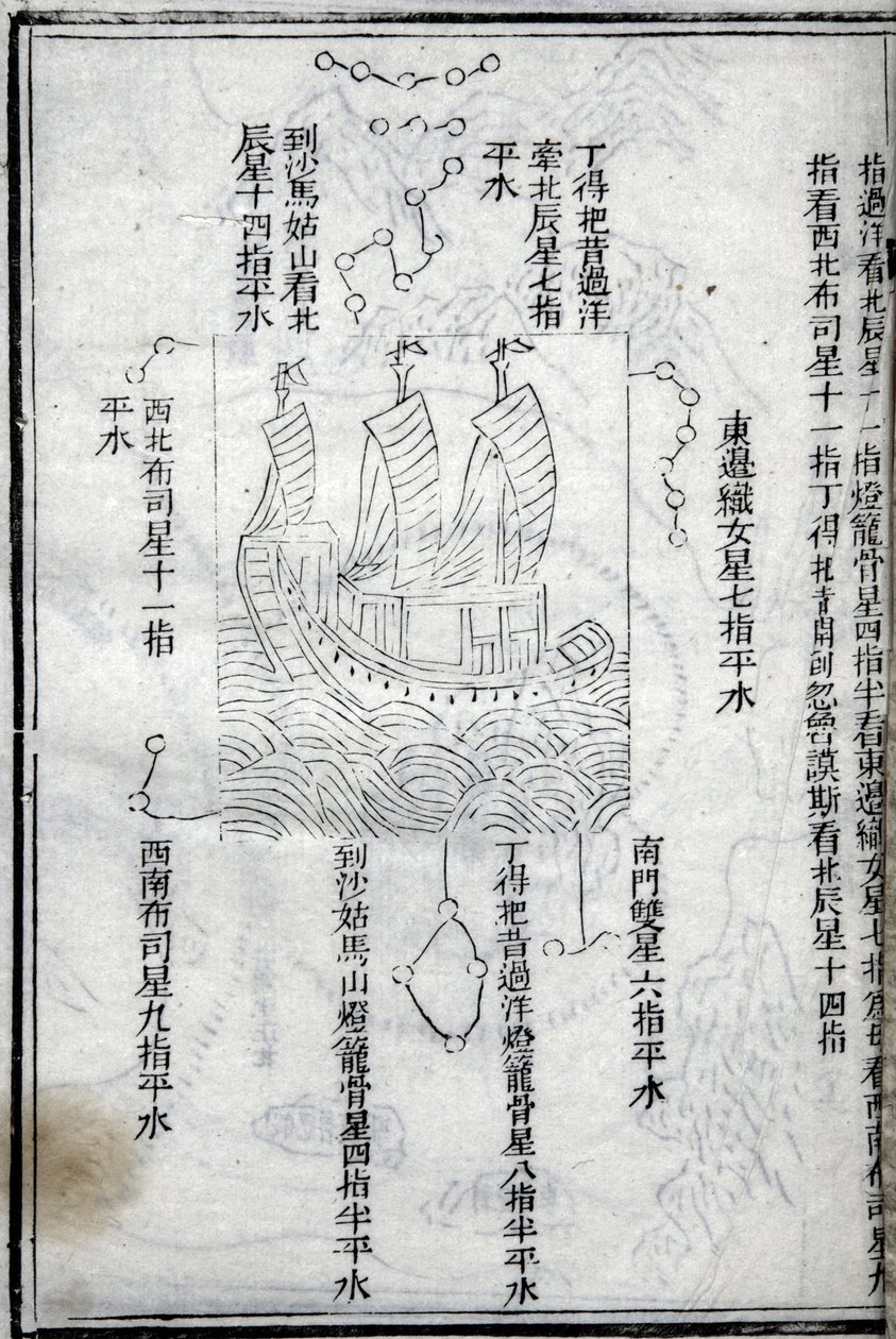 Mapa das expedições de Zheng He (Zheng-He ou Cheng Ho) (1371-1433) na África Oriental. Paris College of France, Instituto de Estudos Avançados Chineses. de School Chinese