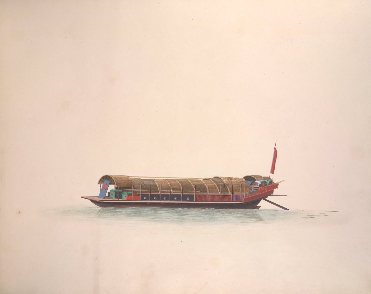 Barco dos Músicos, c.1800-05 (aguarela sobre papel) de School Chinese