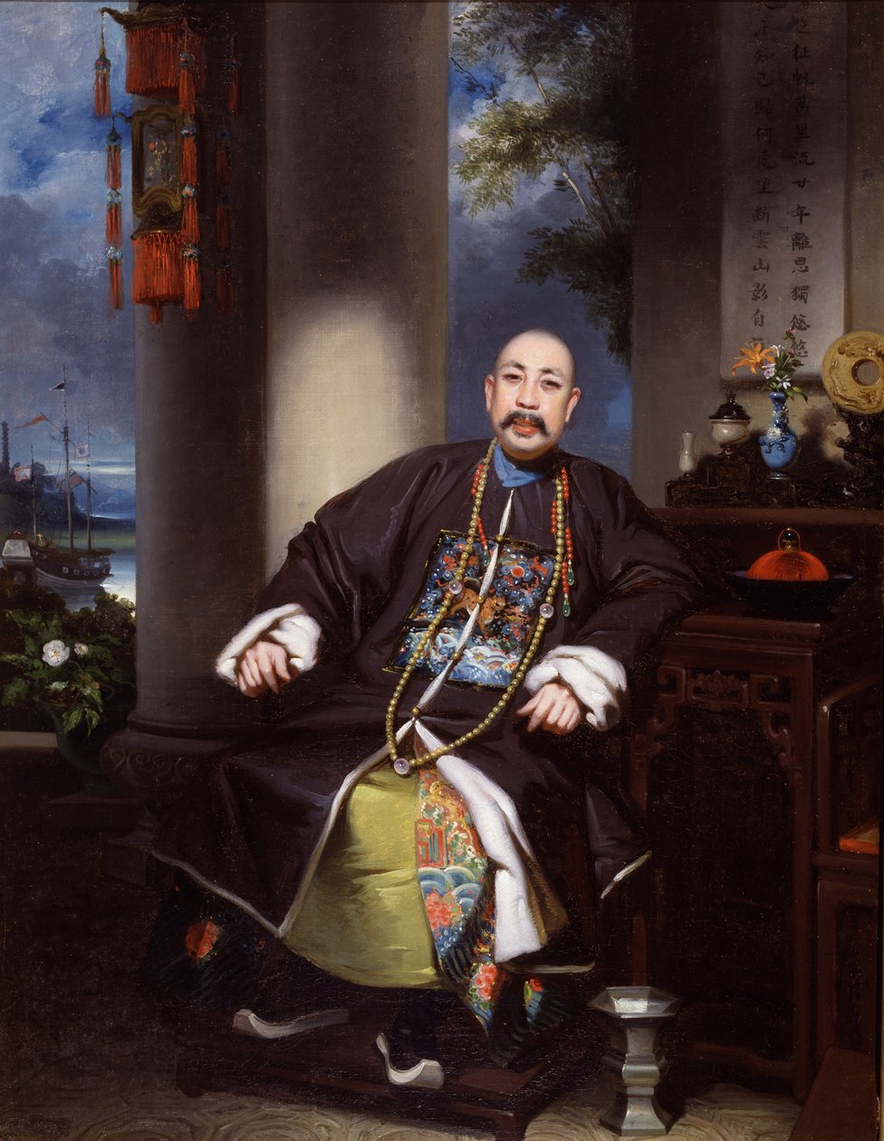 Retrato de Mouqua, Lamqua, c.1840 (óleo sobre tela) de School Chinese