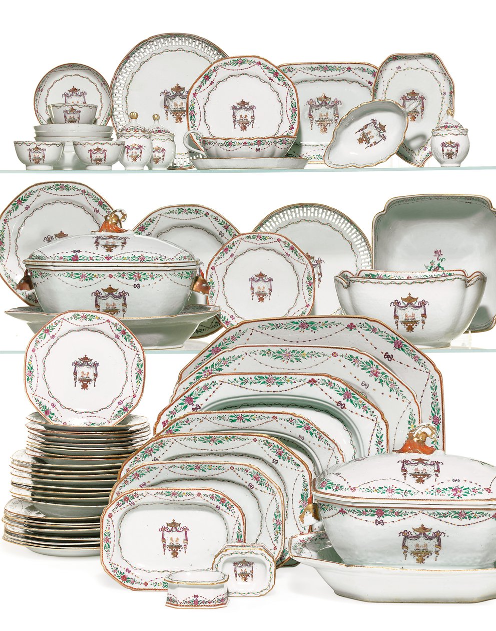 Serviço de jantar de bênção sacerdotal, c.1785 (cerâmica) de School Chinese
