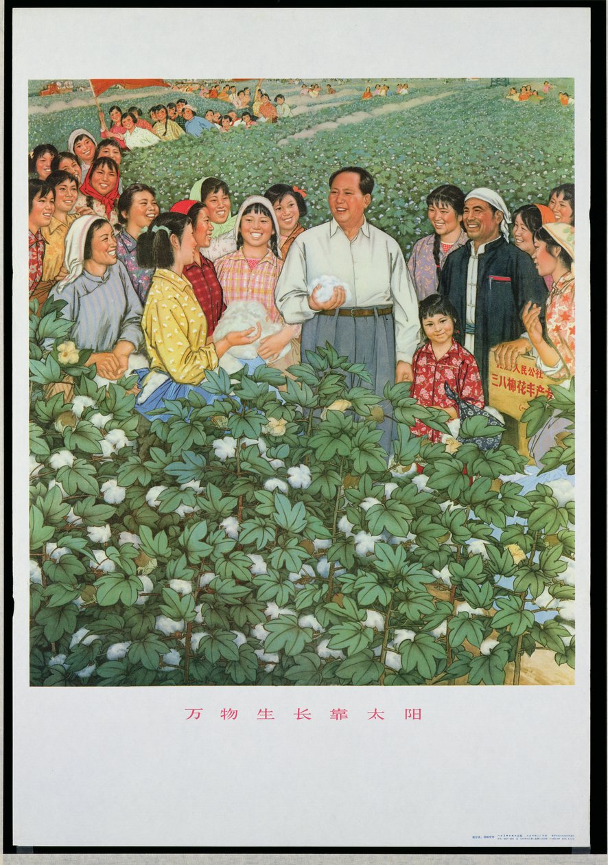 "Dez mil produtos crescem, graças ao sol", cartaz de propaganda da Revolução Cultural Chinesa de School Chinese