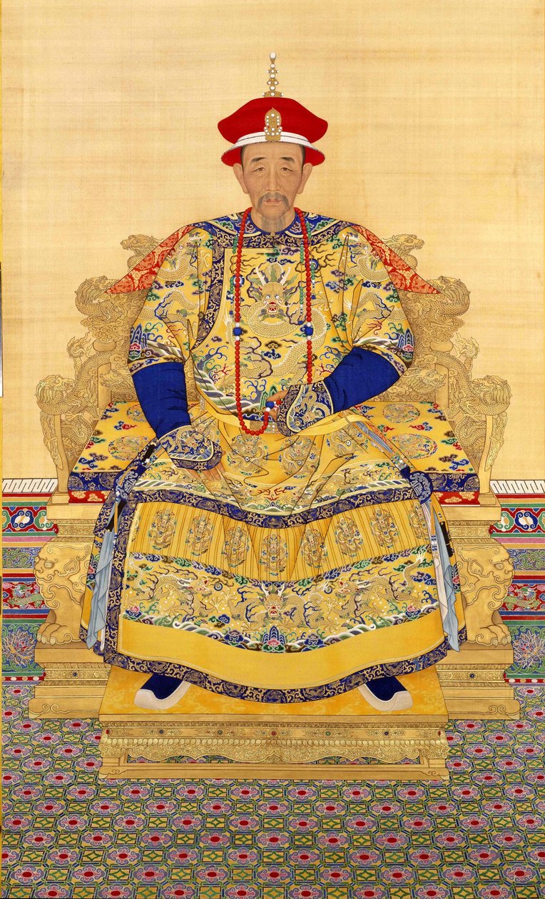 O Imperador Kangxi (1654-1722) por Mestre Chinês, Primeiro terço do séc. - Tinta e cor sobre tecido - Museu do Palácio, Pequim de School Chinese