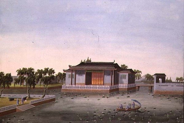 Water Garden, c.1820-40 (aguarela sobre papel) de School Chinese