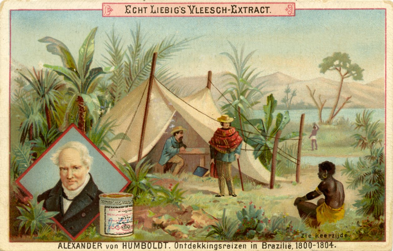 Expedição de descoberta de Alexander von Humboldt, Cartão Liebig (impressão) de School Dutch