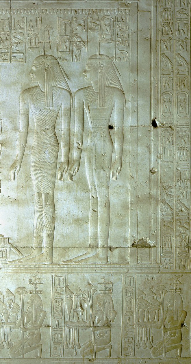 ABYDOS: Templo de Seti (Sethi) I para Osíris. Deusas que acompanham o Faraó. de School Egyptian