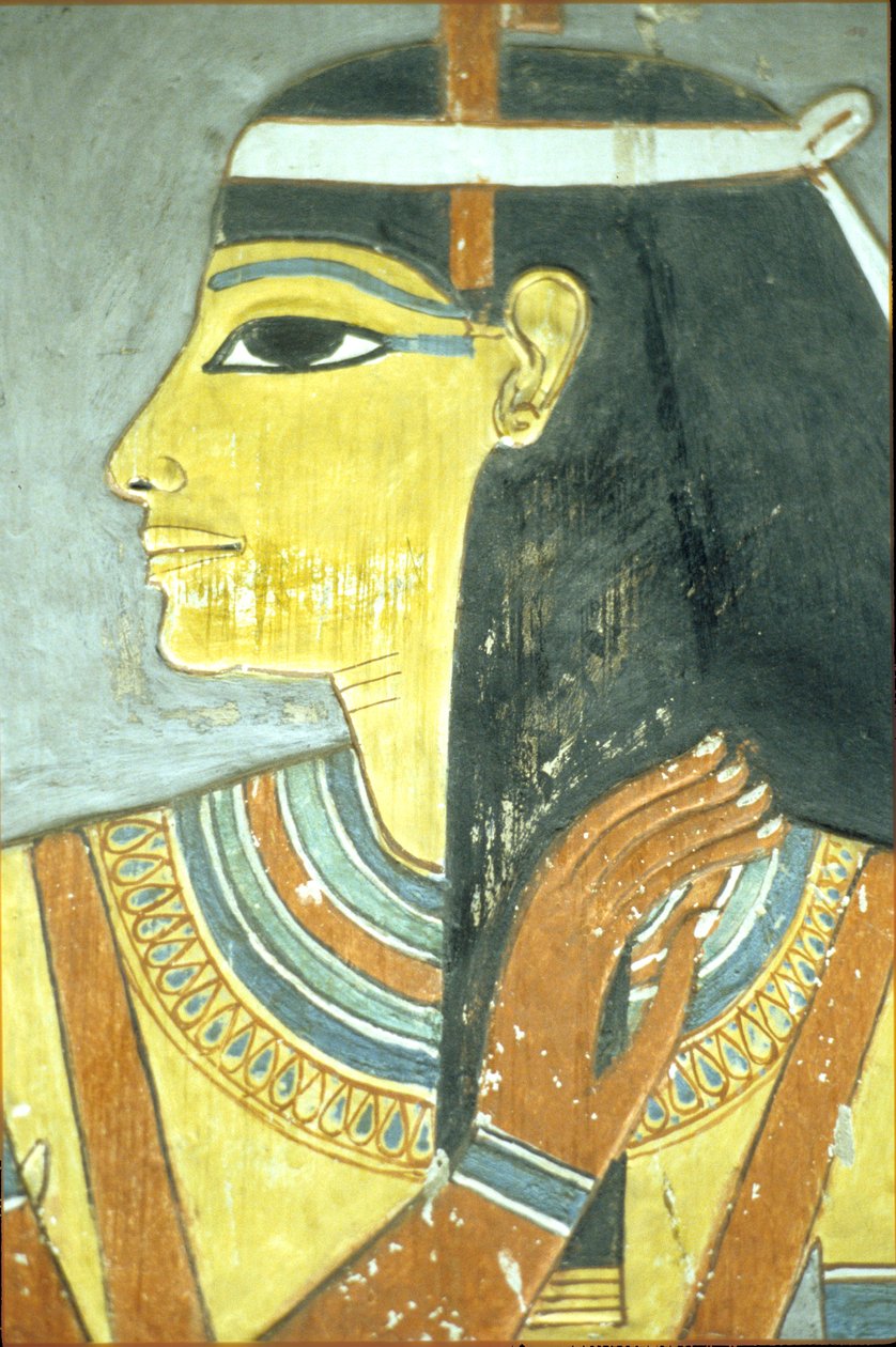 Egipto antigo, Pintura mural, Deusa Hathor, Túmulo de Horemheb, Tebas de School Egyptian