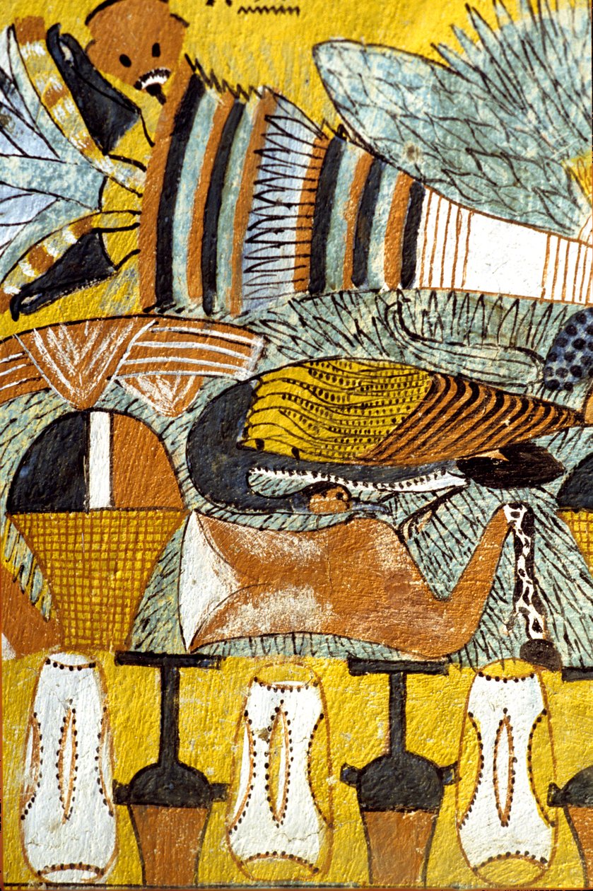 Egipto antigo, Pintura mural Túmulo de Sennedjem, Deir el Medina, Tebas, Túmulo dos Nobres de School Egyptian