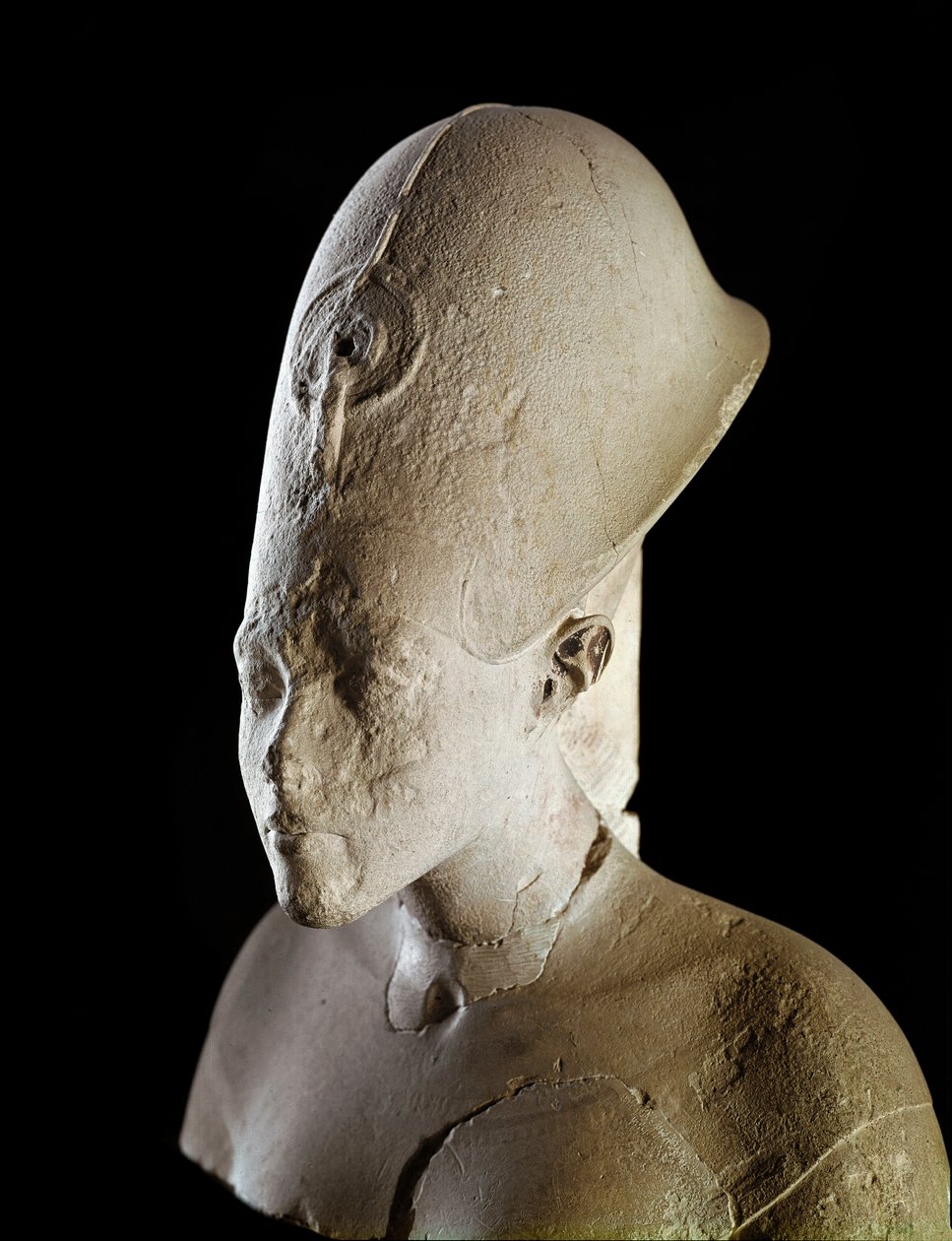 Busto do faraó Akhenaton (Amenophis IV). 18ª Dinastia (1550-1295 a.C.). De Tell el Amarna. Paris, Museu do Louvre. de School Egyptian
