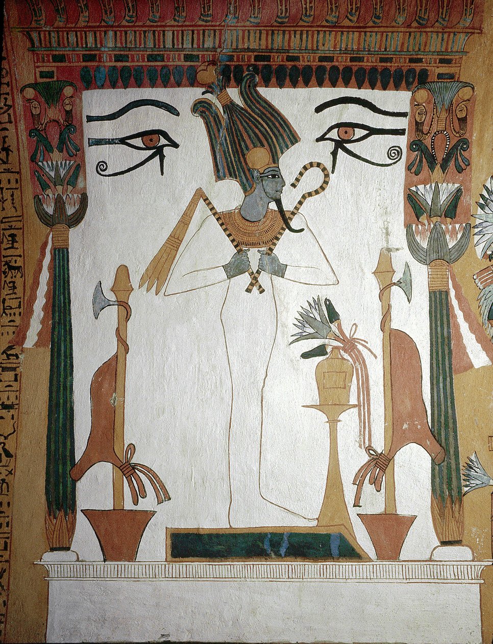 Luxor, Tebas: Deir El Medineh, aldeia e necrópole de artesãos. Túmulo de Sennedjem: O Deus Osíris, símbolo do renascimento espiritual de um homem morto. de School Egyptian