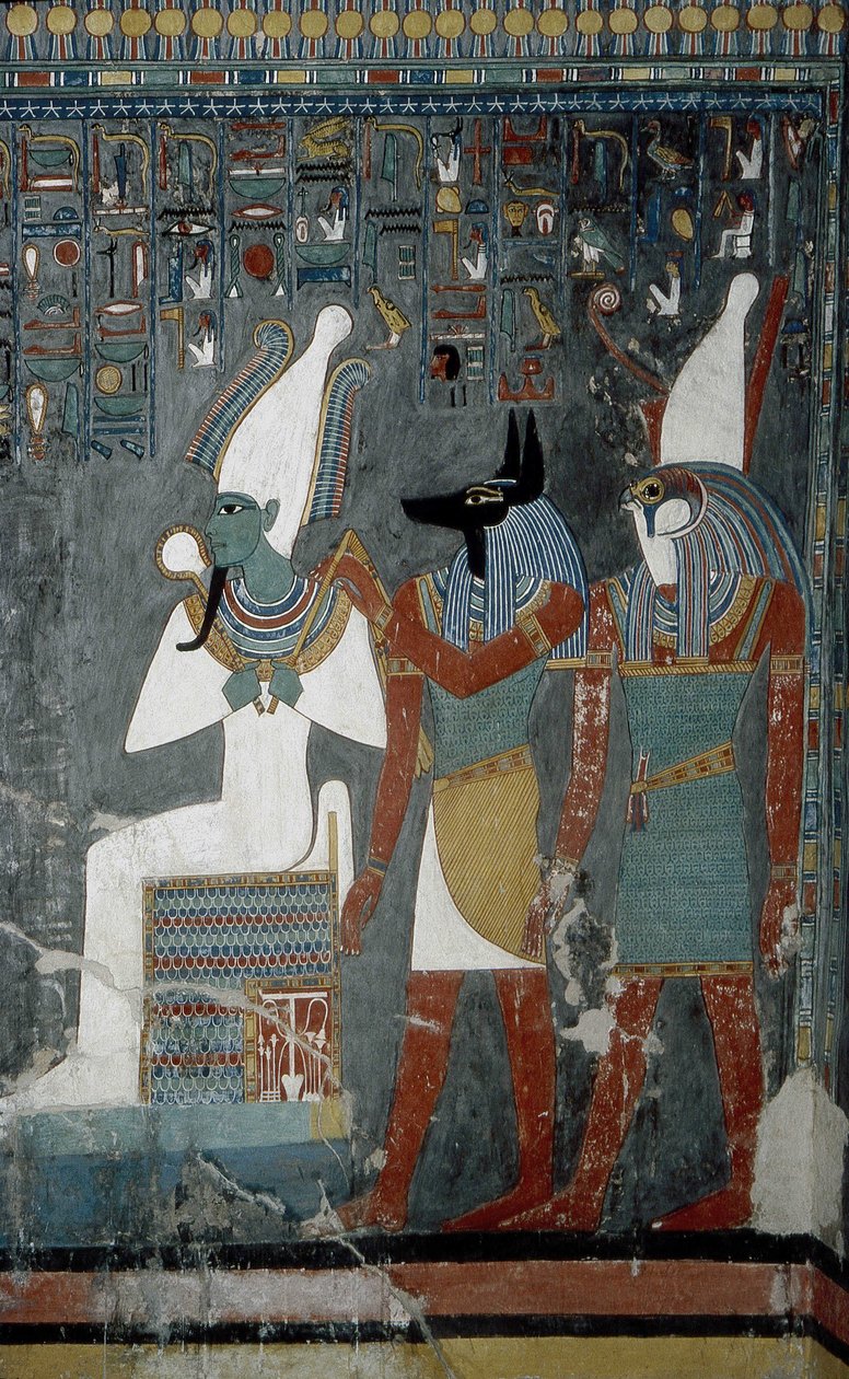 Luxor, Tebas: Vale dos Reis, túmulo de Horemheb (-1343 - -1314), faraó egípcio, no qual aparece a deusa Ísis. de School Egyptian