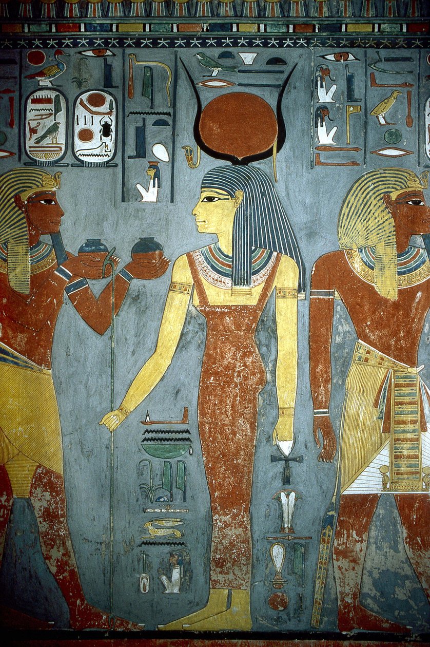 Luxor, Tebas: Vale dos Reis, túmulo de Horemheb (-1343 - -1314), faraó egípcio, no qual aparece a deusa Ísis. de School Egyptian