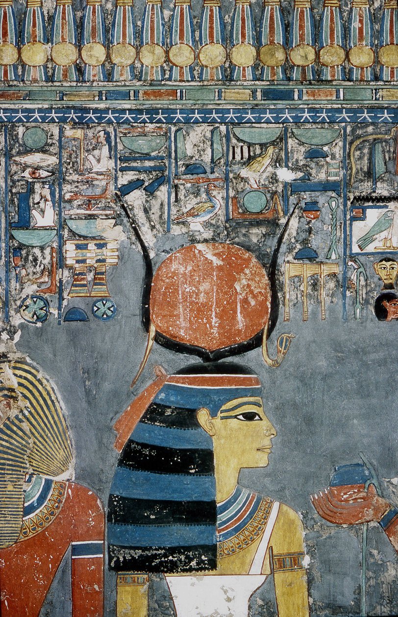 Luxor, Tebas: Vale dos Reis, túmulo de Horemheb (-1343 - -1314), faraó egípcio, no qual aparece a deusa Ísis. de School Egyptian