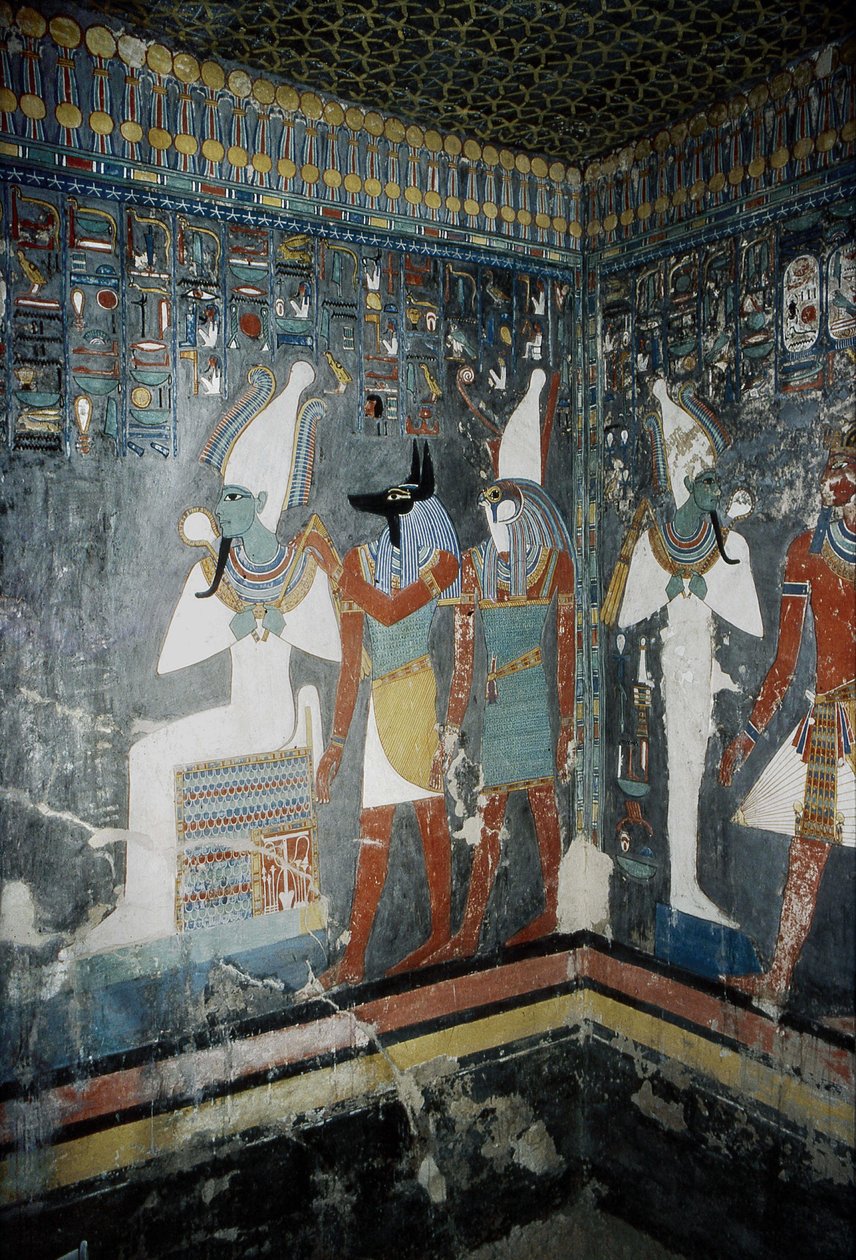 Luxor, Tebas: Vale dos Reis, túmulo de Horemheb (-1343 - -1314), faraó egípcio, no qual aparece a deusa Ísis. de School Egyptian