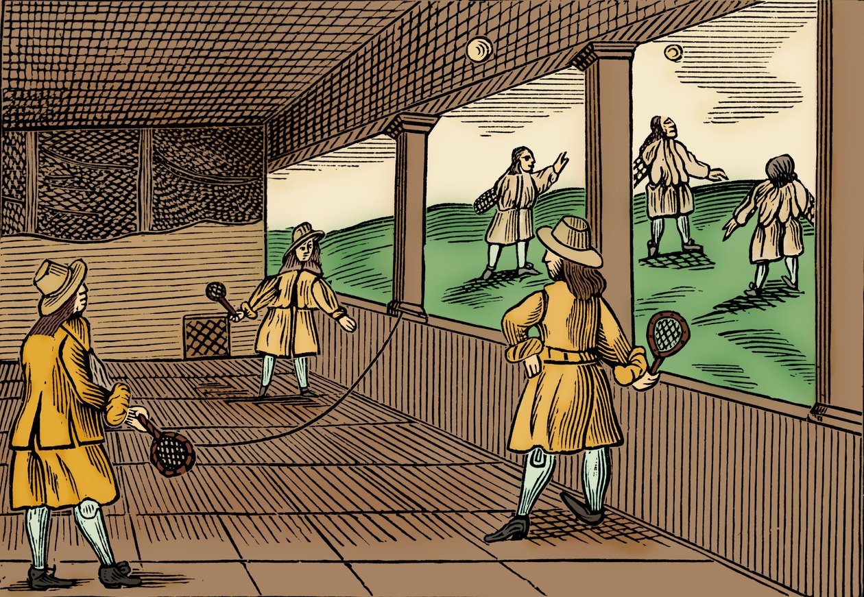 Um jogo de ténis, de "Orbis Pictus" de John Amos de School English