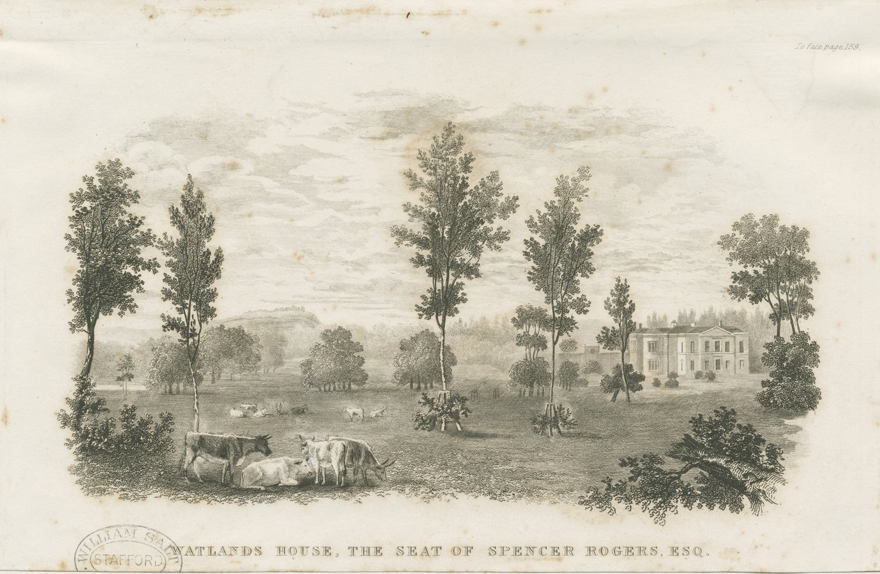 Burslem - Watlands House: gravura, nd [?19 cent] (estampado) de School English