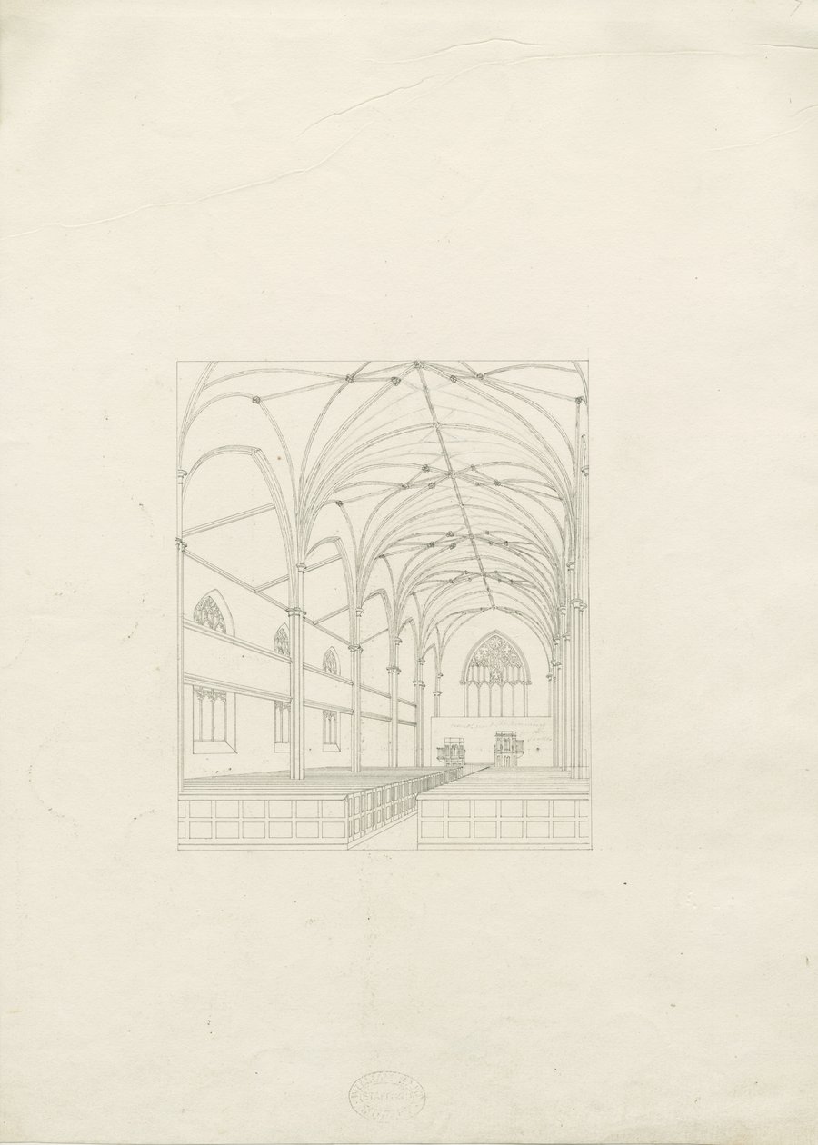 Burton-upon-Trent - Igreja da Santíssima Trindade: desenho, nd [ 1820] (desenho) de School English