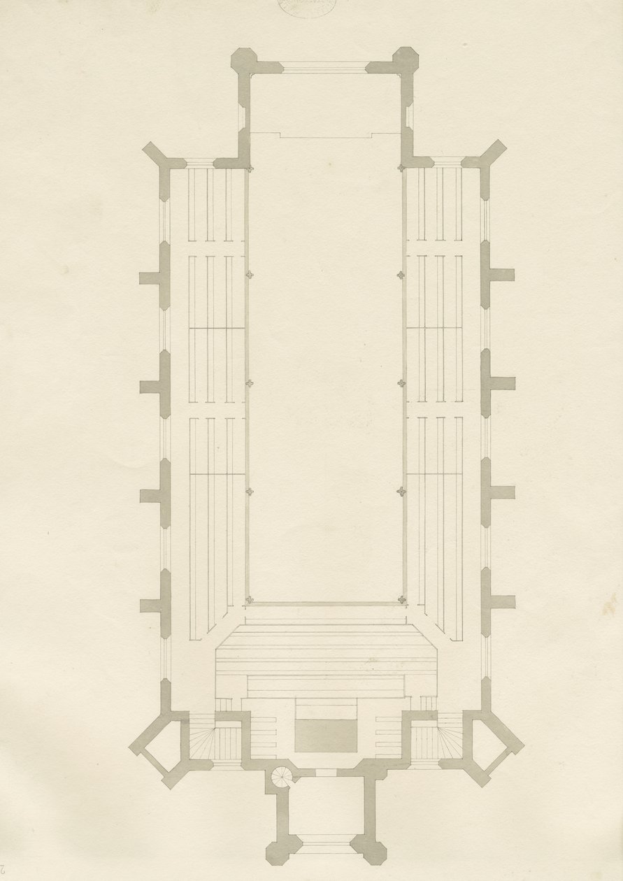 Burton-upon-Trent - Igreja da Santíssima Trindade: desenho, nd [?1820s] (desenho) de School English