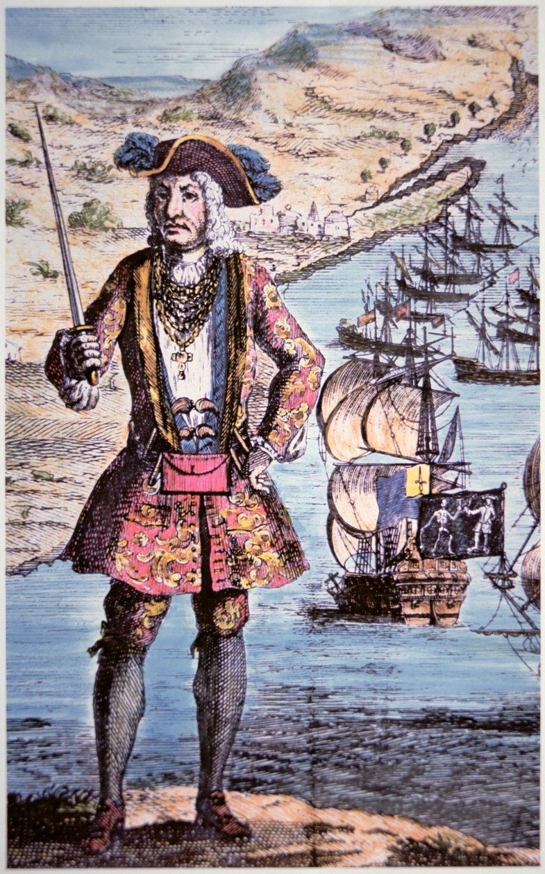 Capitão Bartholomew Roberts, gravado por James Basire de School English