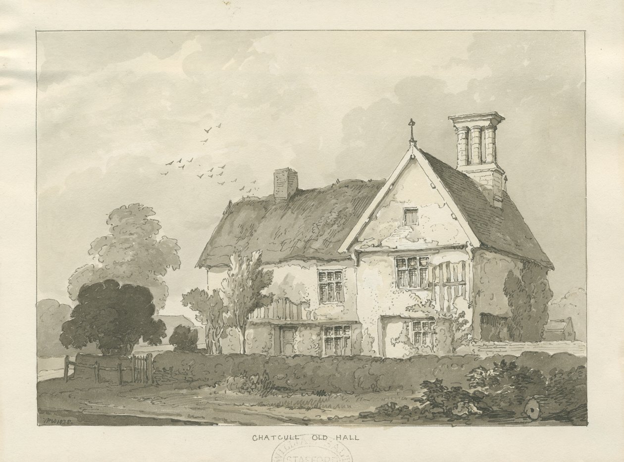 Chatcull Old Hall: caneta e desenho de lavagem de School English