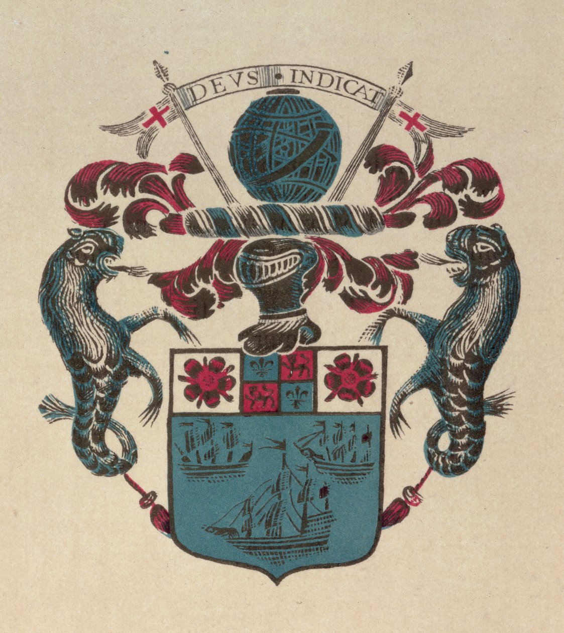 Brasão de armas da Antiga Companhia das Índias Orientais (impressão) de School English