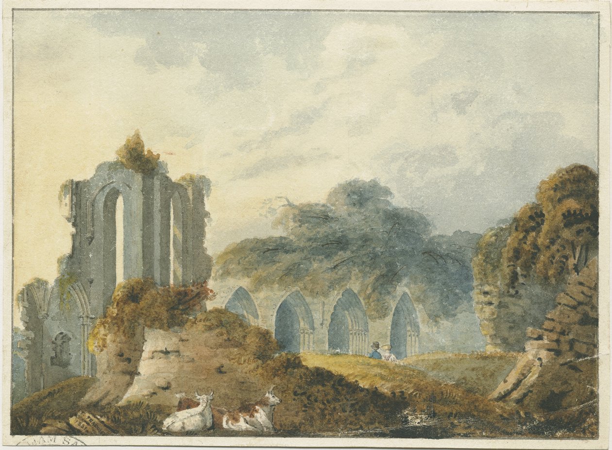 Abadia de Croxden: pintura a aguarela de School English