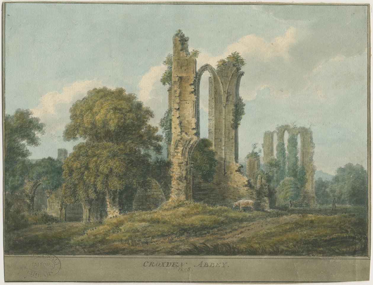 Abadia de Croxden: pintura a aguarela de School English