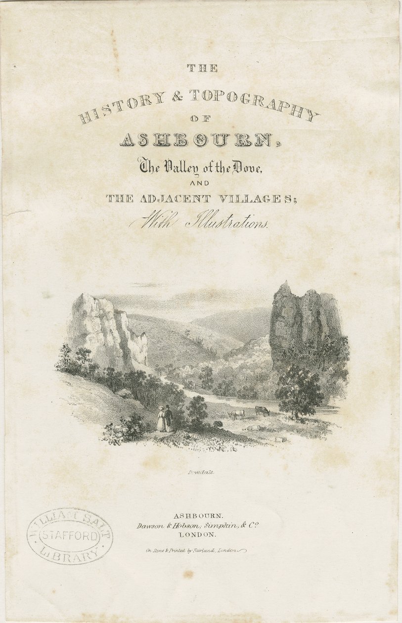 Dovedale - paisagem: litografia (vinheta), nd [?19 cent] (estampado) de School English