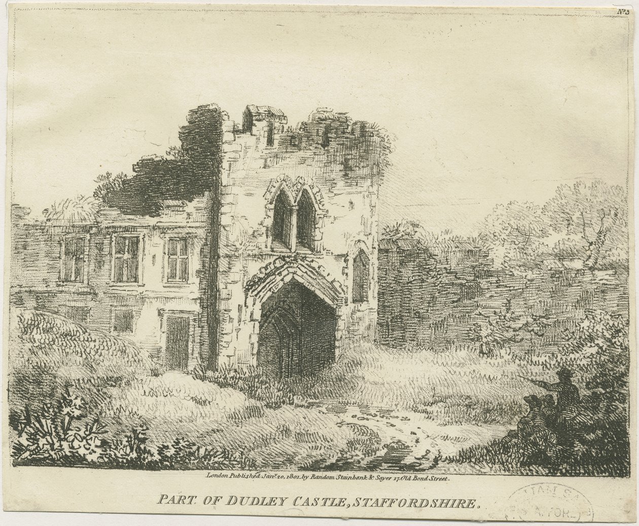 Dudley Castle - The Gatehouse: litografia, nd [c 1801] (imprimir) de School English
