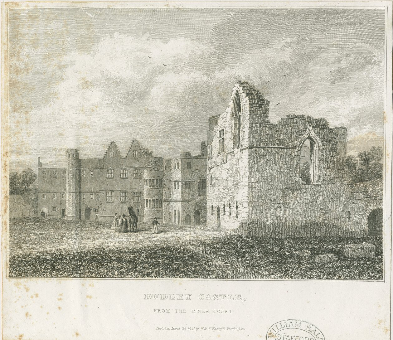 Dudley Castle - The Keep: gravura, nd [c1831] (estampado) de School English