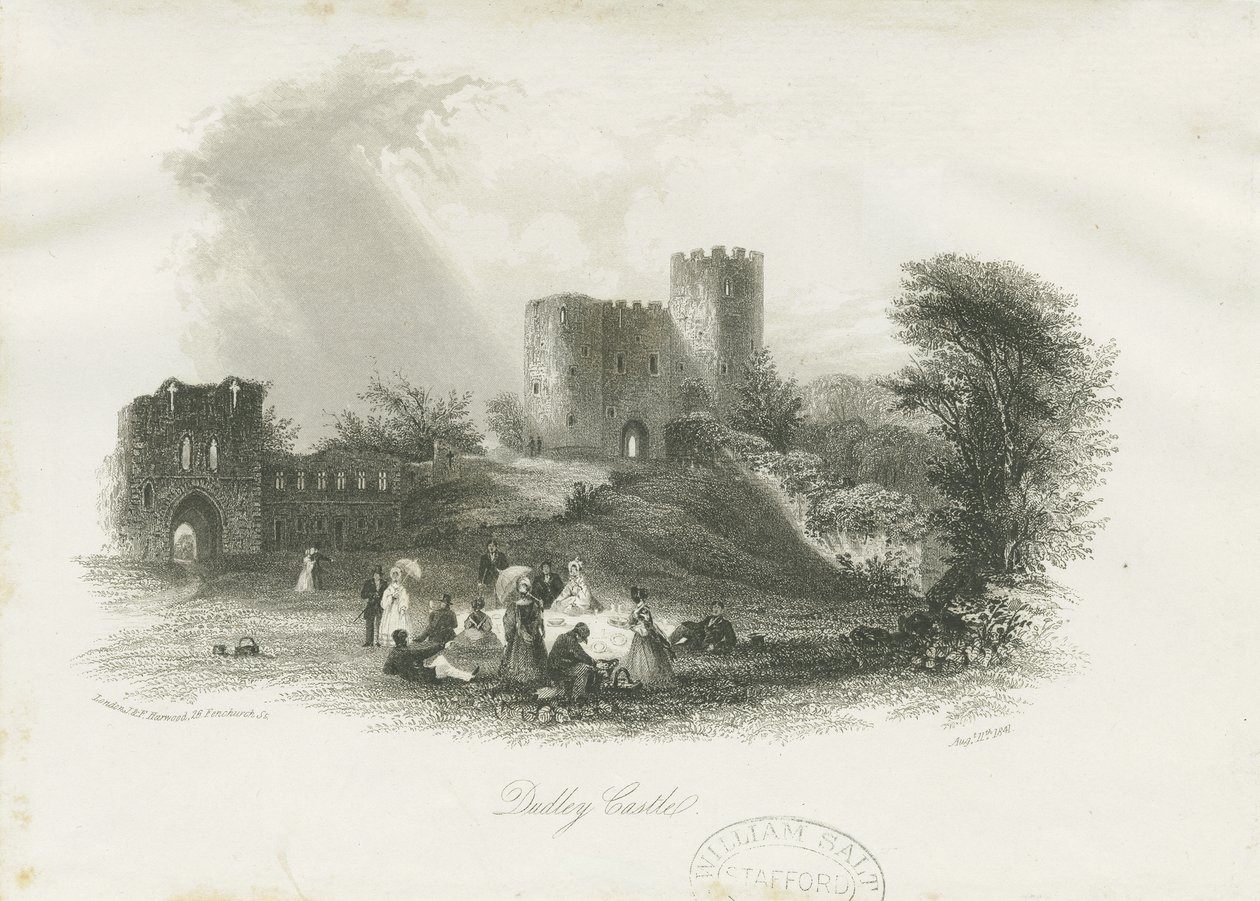 Dudley Castle - The Keep: steel graving (vignetted), nd [c 1841] (imprimir) de School English