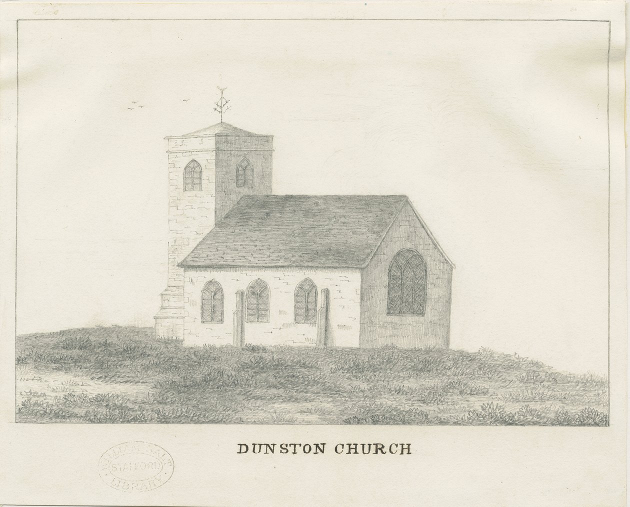 Dunston Church: desenho a lápis, nd [?19 cent] (desenho) de School English
