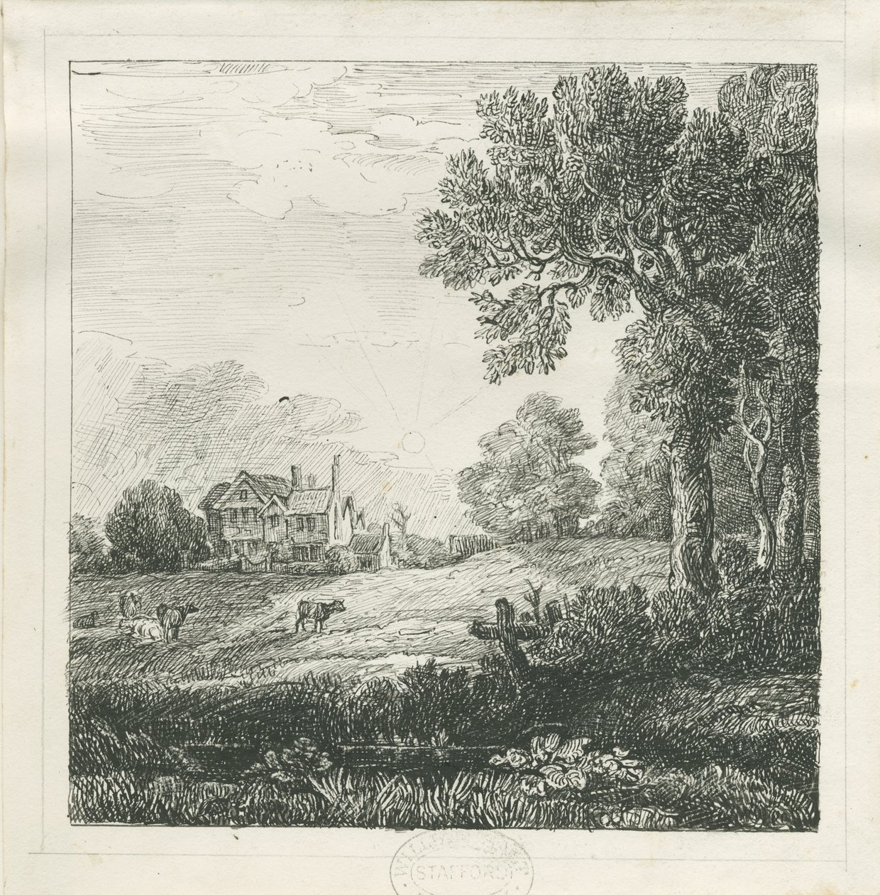 Eccleshall - Biana Hall: desenho com caneta e tinta, nd [c 1830] (desenho) de School English