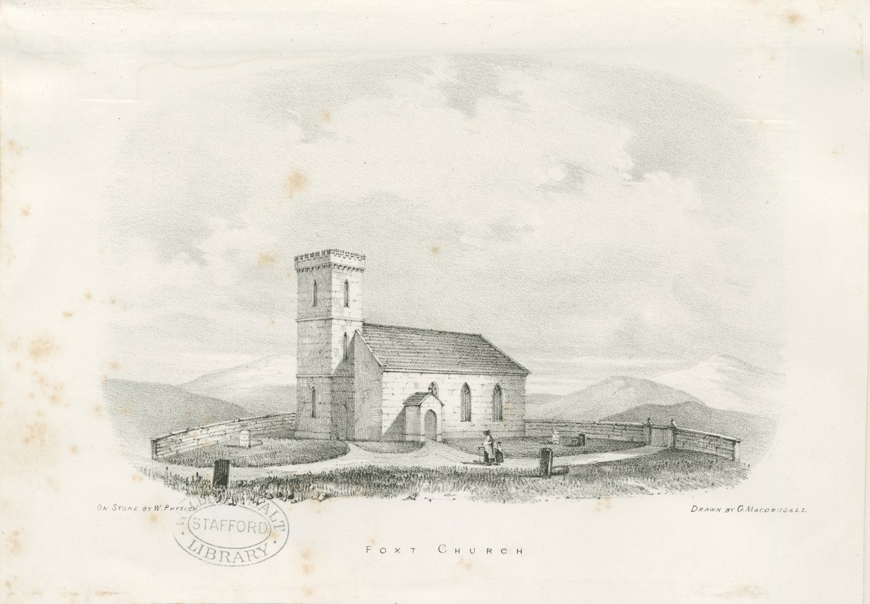 Foxt Church: litografia, nd [c 1840] (imprimir) de School English