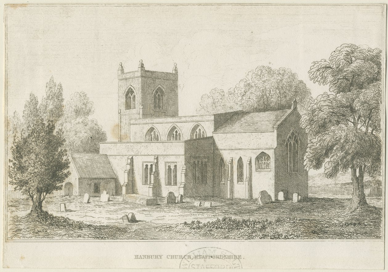 Hanbury Church: etching, nd [c 1800] (imprimir) de School English