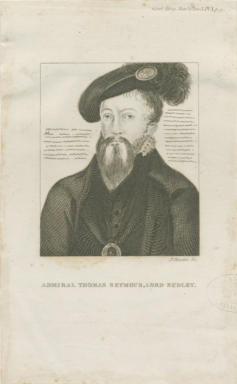 Hill Ridware - Retrato do Almirante Thomas Seymore, Lord Sudley: gravura, nd [c 1805] (imprimir) de School English