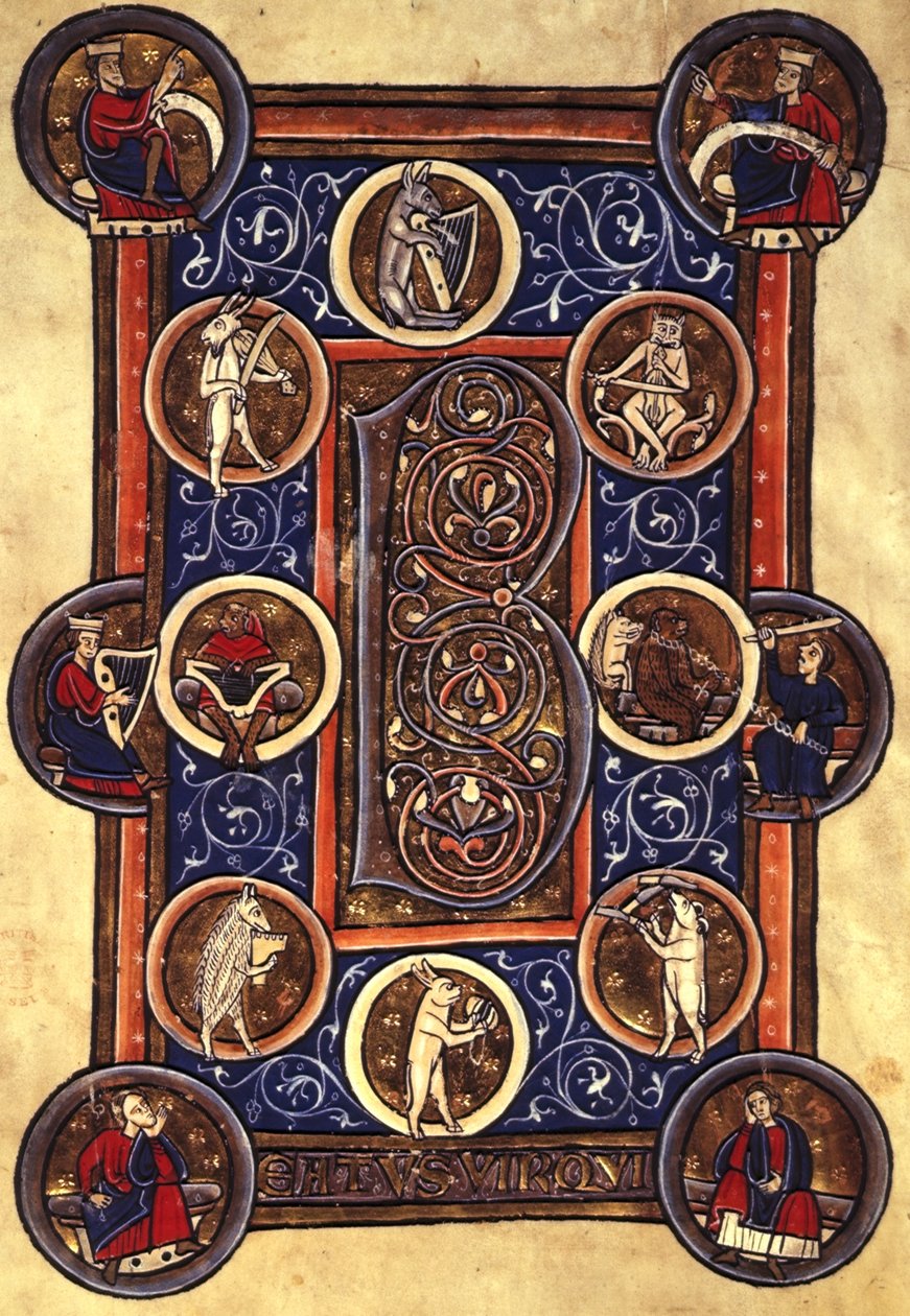 Lansdowne 420 fol.12v Salmo I com 