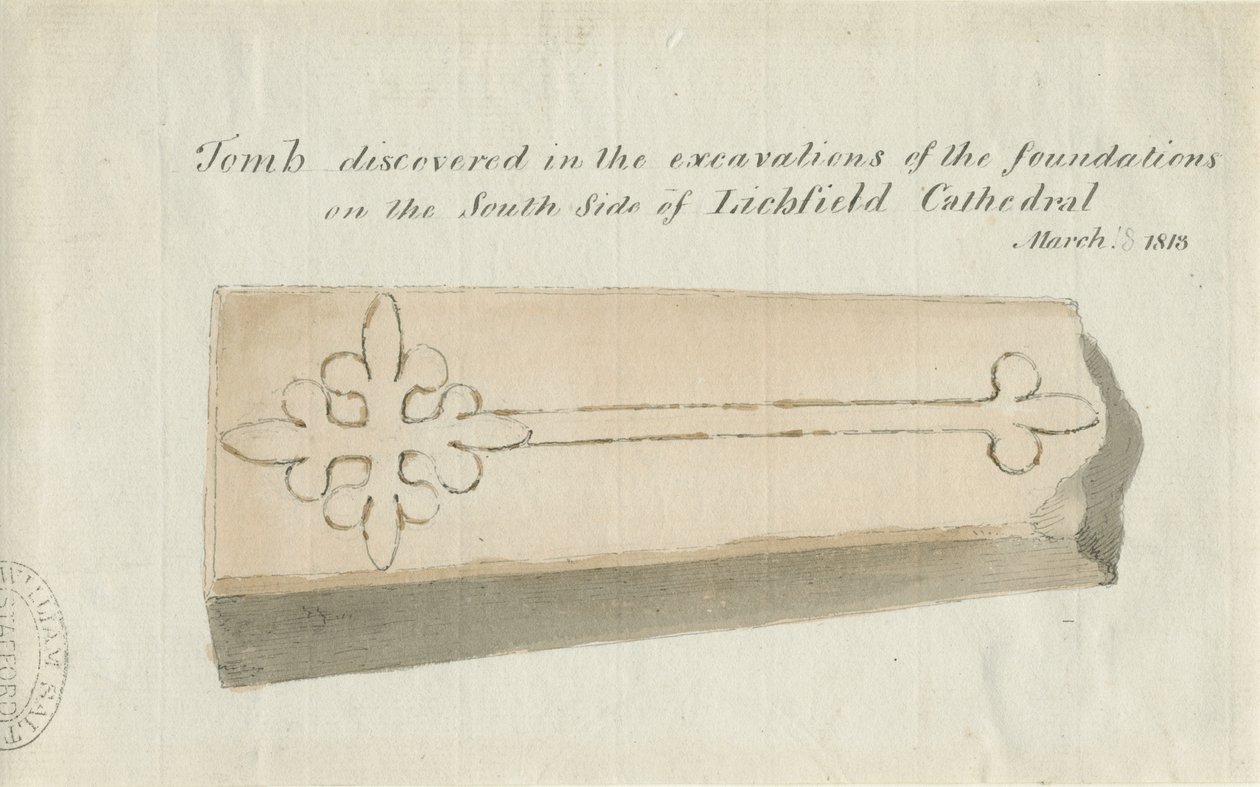 Catedral de Lichfield - Túmulo: desenho sépia, [1813] (desenho) de School English