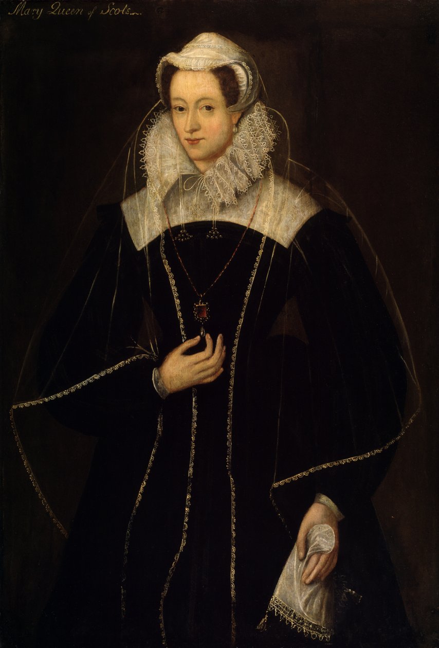 Maria (1542-87) Rainha dos Escoceses (óleo sobre painel) de School English