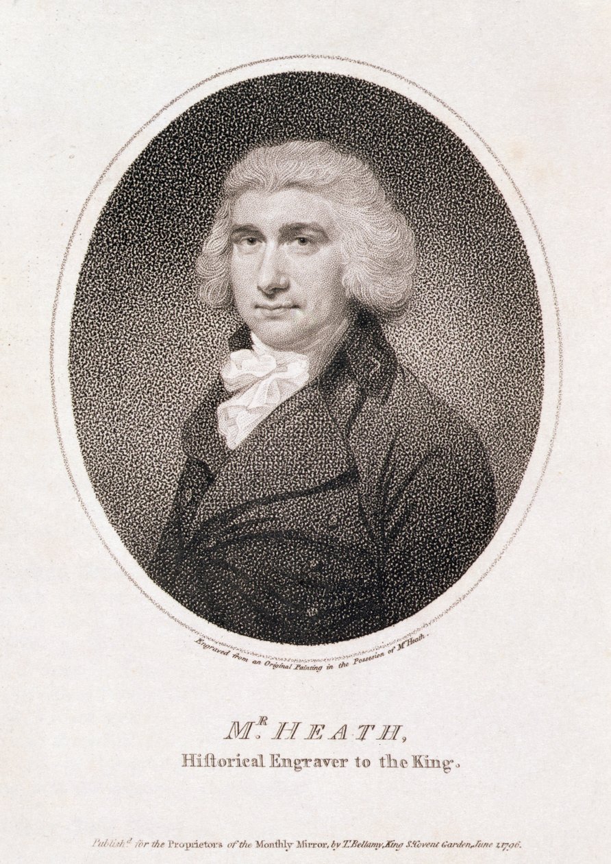Sr. Heath, Engravatador Histórico do Rei, pub. para os Proprietários do Espelho Mensal, por T. Bellamy de School English