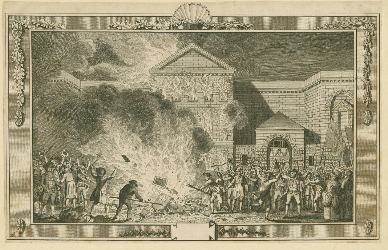 Newgate Prison and the Gordon Riots (gravura) de School English