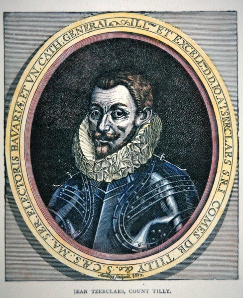 Retrato de Johann Tserklaes (cor litho) de School English