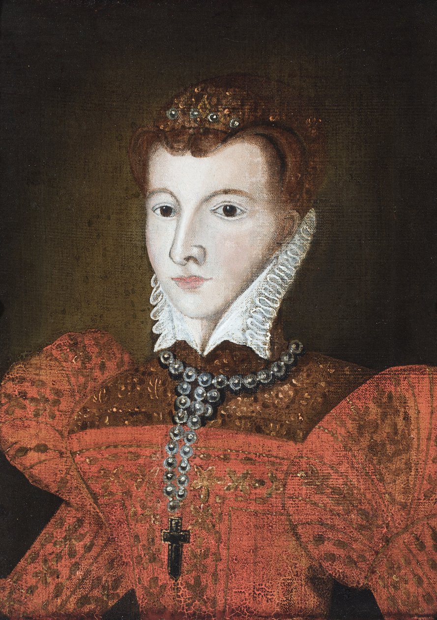 Retrato de Maria, Rainha dos Escoceses (óleo sobre tela) de School English
