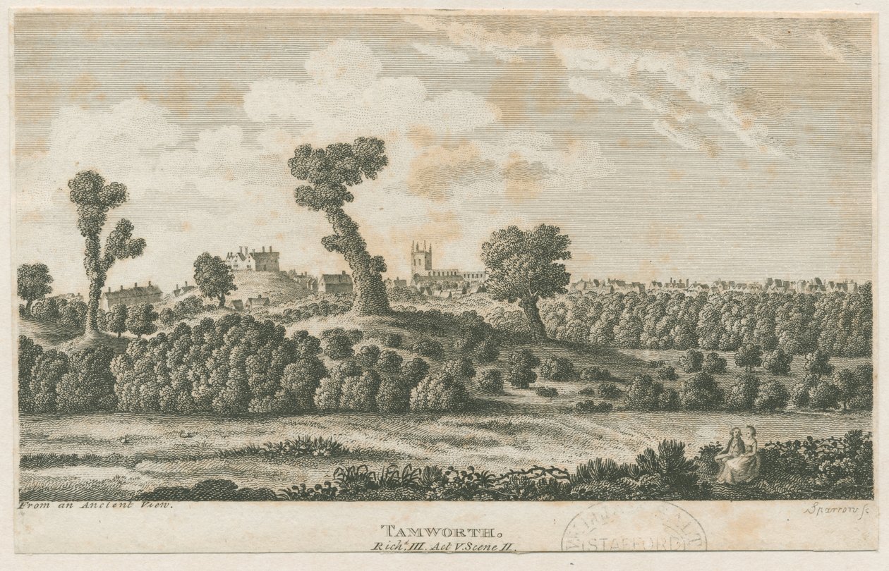 Castelo de Tamworth: gravura, nd [?19 cent] (estampado) de School English