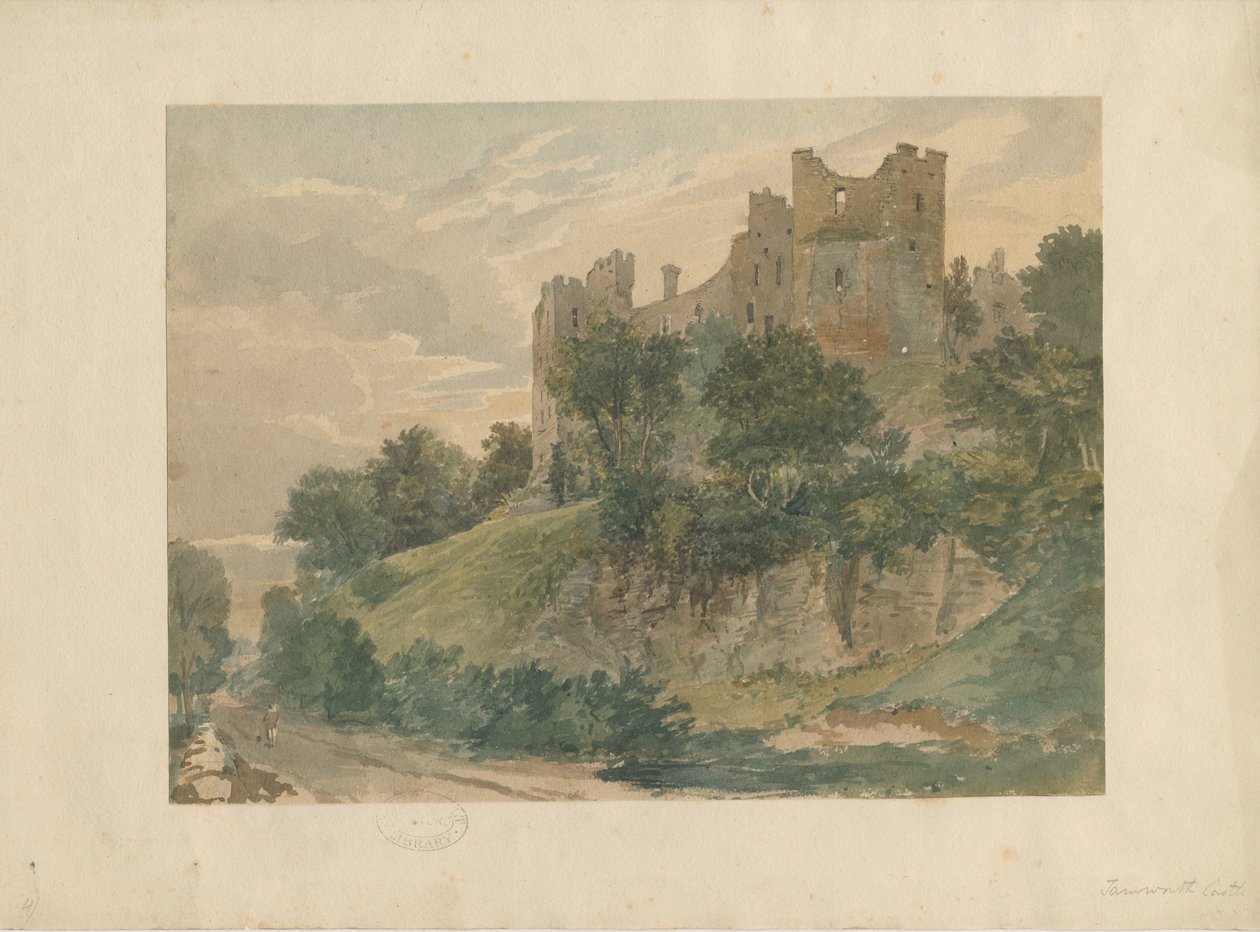Castelo de Tamworth: desenho aquarelado, nd [?19 cent] (pintura) de School English