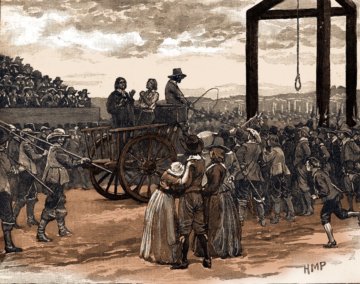 Tyburn durante o reinado do rei Carlos I (gravura) de School English