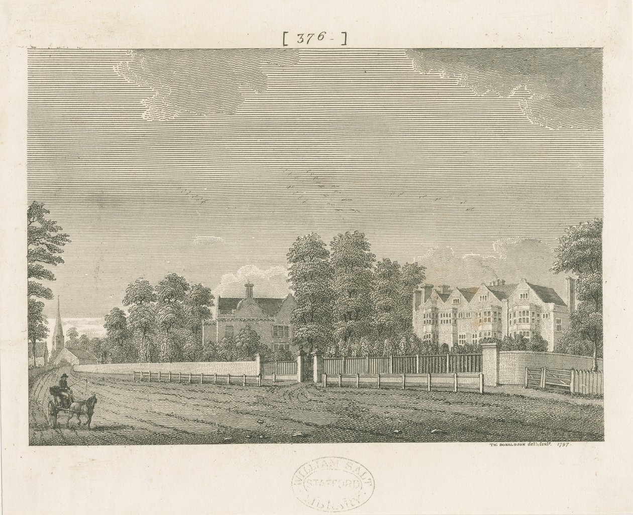 Whittington Hall: gravura de School English