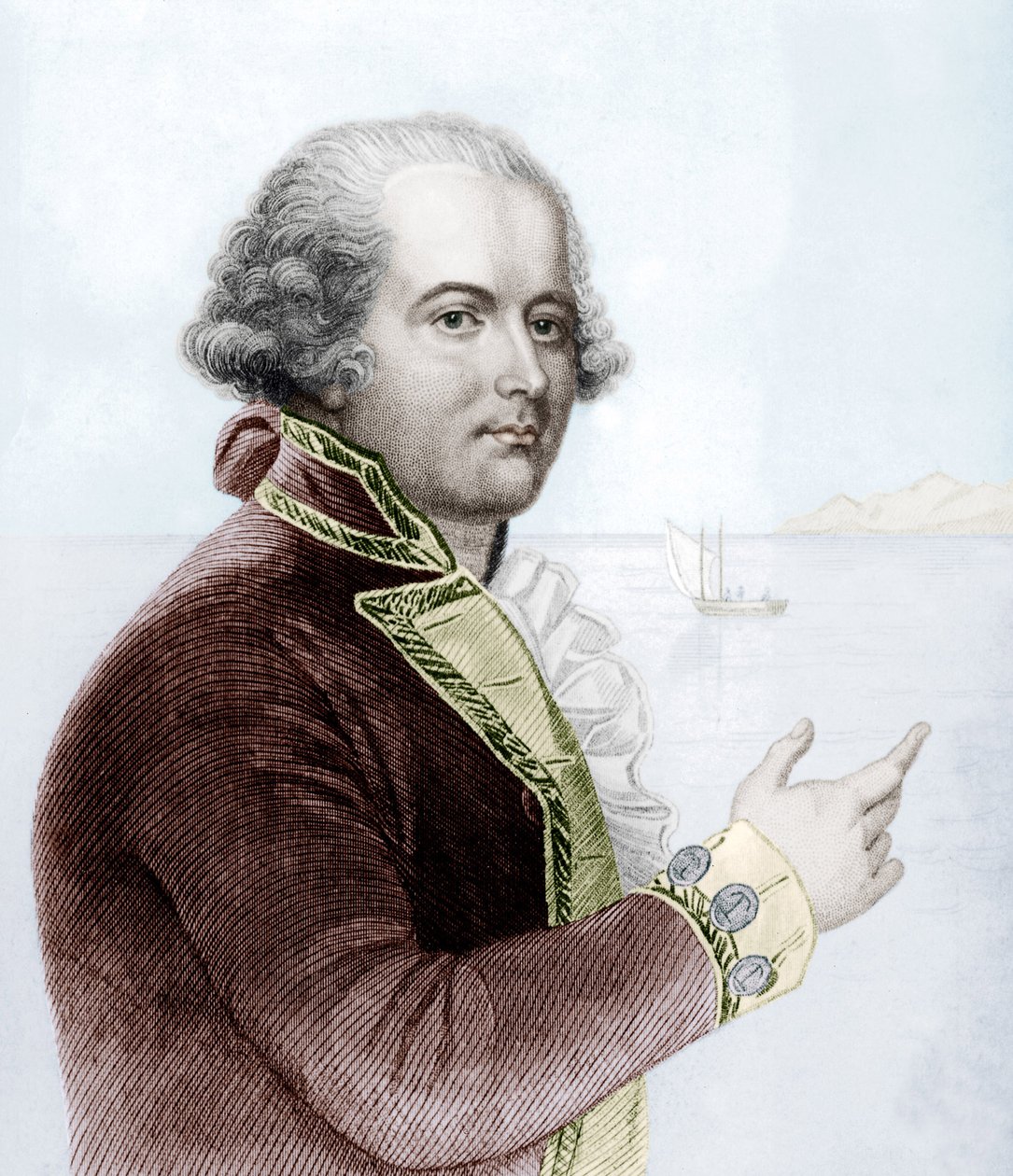 William Bligh (gravura a cores) de School English